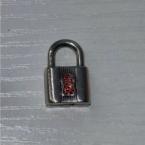 Pandora Silver and Red Lock Necklace Pendant